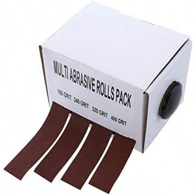 LYFJXX Abrasive Paper 4pc Sandpaper Variety Pack-150 240 320 400 Grit With Dispenser Drawable Emery Cloth Roll Metal Glass Carpentry Sanding Paper