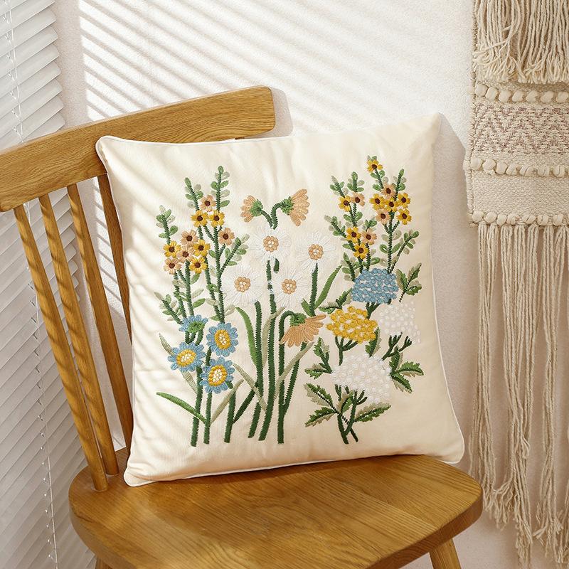 Αμερικάνικη Κεντημένη Μαξιλάρα Ποιμενική Βαμβακερή Κεντημένη Μαξιλάρα Μέσης Μαξιλάρι Καναπέ Σαλονιού Μαξιλαροθήκη Χωρίς Γέμισμα Αφαιρούμενη Πλενόμενη