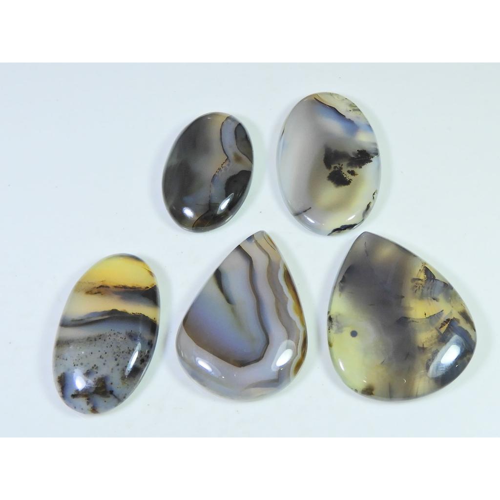 05Pcs Natural Montana Agate Mix Shape Cabochon Loose Gemstone 270Cts. Lot C-494