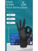 Inco Black Nitrile Disposable Gloves - Thick, Durable, Food-Grade, Non-Slip & Oil-Resistant for Baking & Household Use