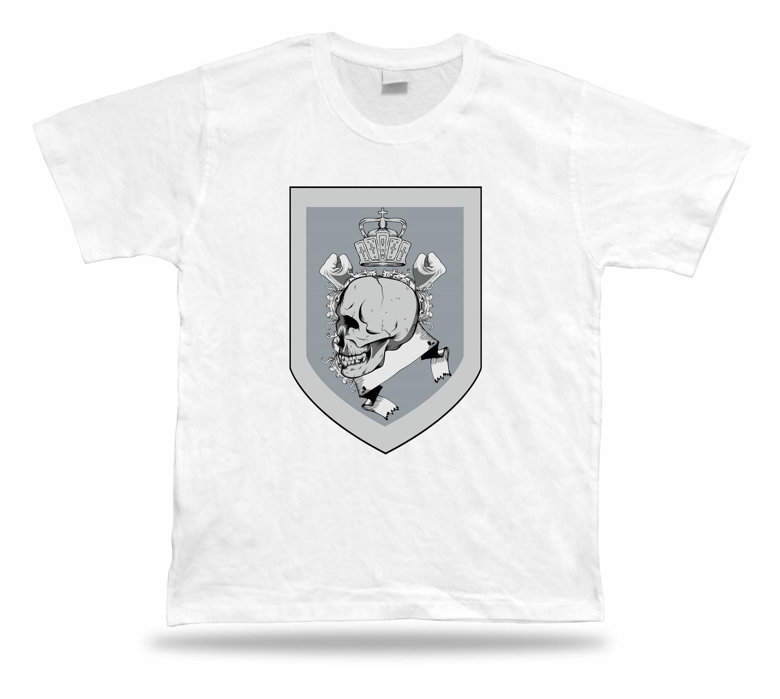 Crown Shield Skeleton Skull awesome cool stylish modern t shirt tee design S разноцветный