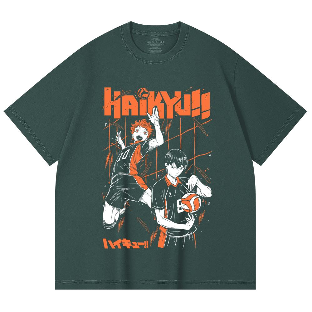 230 Gsm 100% Cotton Haikyu V2 Hinata x Tobio Print Unisex Heavy Cotton T Shirt