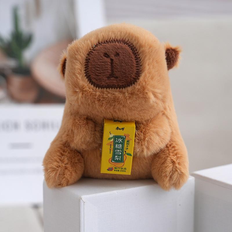 Cute Capybara Plush Keychain Adorable Water Capybara Stuffed Toy Collectible Doll