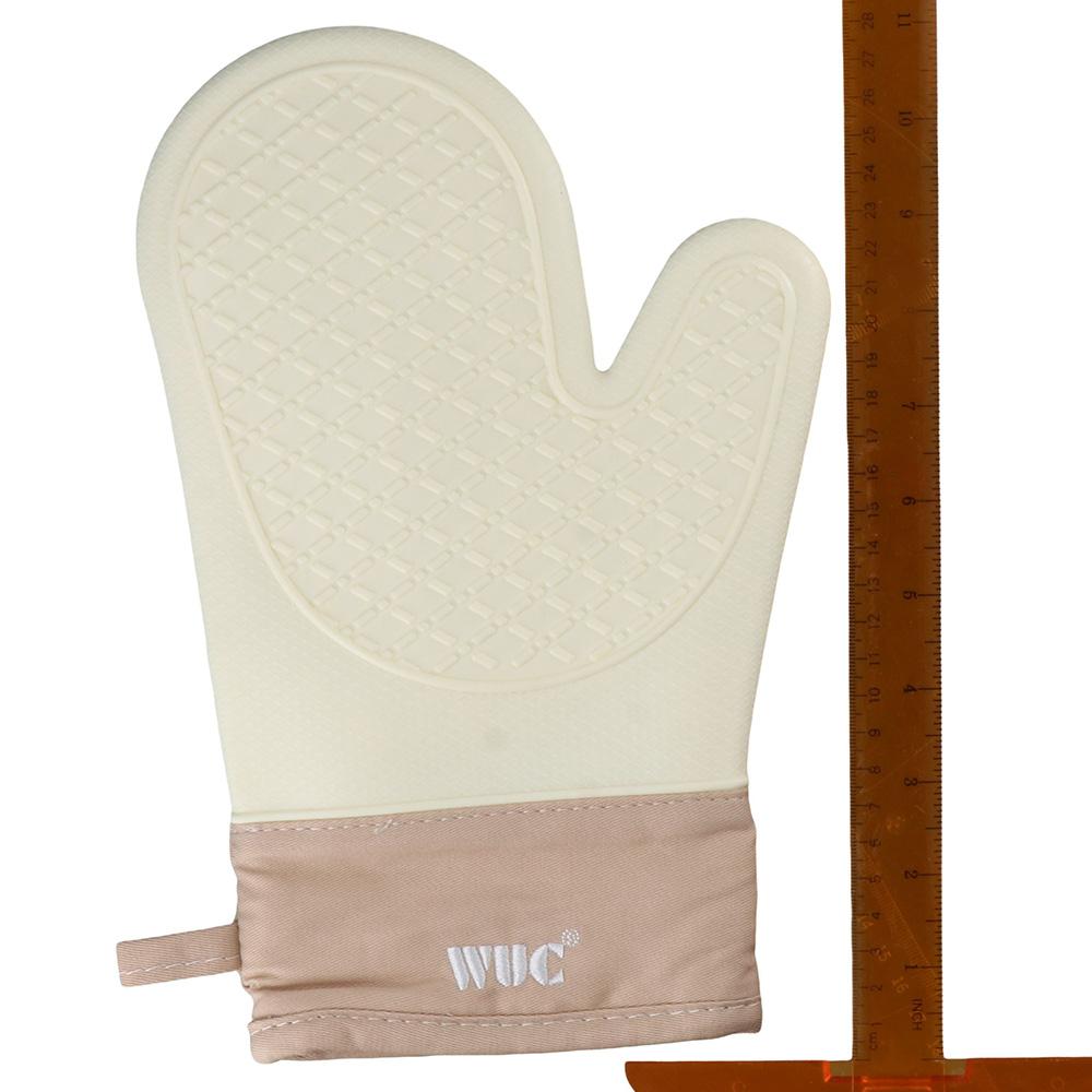 1 Pairs Thickened Cotton Mint Oven Mitt Silicone Household Glove Silicone Glove  Cooking Baking
