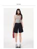 Retro Spicy Girl Elastic Waist Five-Point Denim Shorts – Women's Summer Mid-Length Wide-Leg Pants
