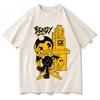 Spiel Bendy and The Ink Machine T-Shirt Sommer Kurzarm Damen T-Shirts Streetwear Unisex Locker Rundhals Grafikdruck T-Shirts
