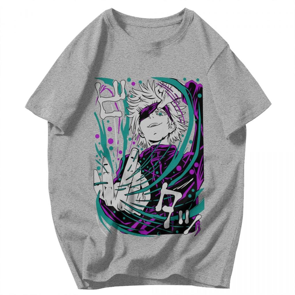 Men T Shirt Anime Jujutsu Kaisen Satoru Gojo Vintage Vintage Summer Y2K Graphic Quality Unisex Tops T Shirts