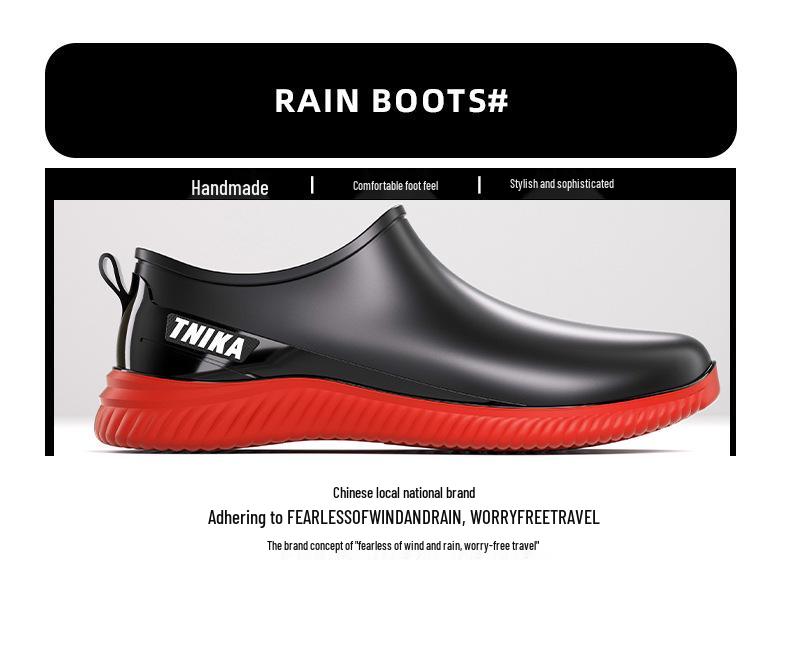 Men's Low-Top Slip-On Anti-Slip Rain Boots