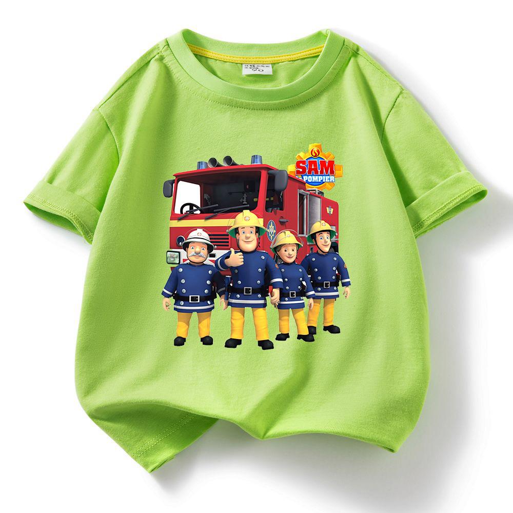 Fireman Sam Tshirt for Kids Boys Short Sleeve Tee T Shirt Girls Tops Short Sleeve Kids Clothing