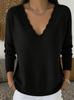 2026 V-Neck Loose Knit Sweater: European & American Style, Autumn/Winter, Solid Color, Casual Fashion Knitwear