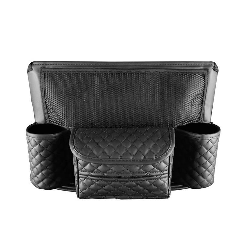 Organizér do mezery a na zadní stranu autosedačky z Nappa kůže: Multifunkční úložný vak