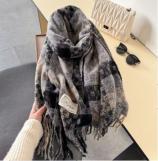 Retro plaid Japanese and Korean atmosphere plaid scarf women's plaid series contrasting color warm shawl student scarf