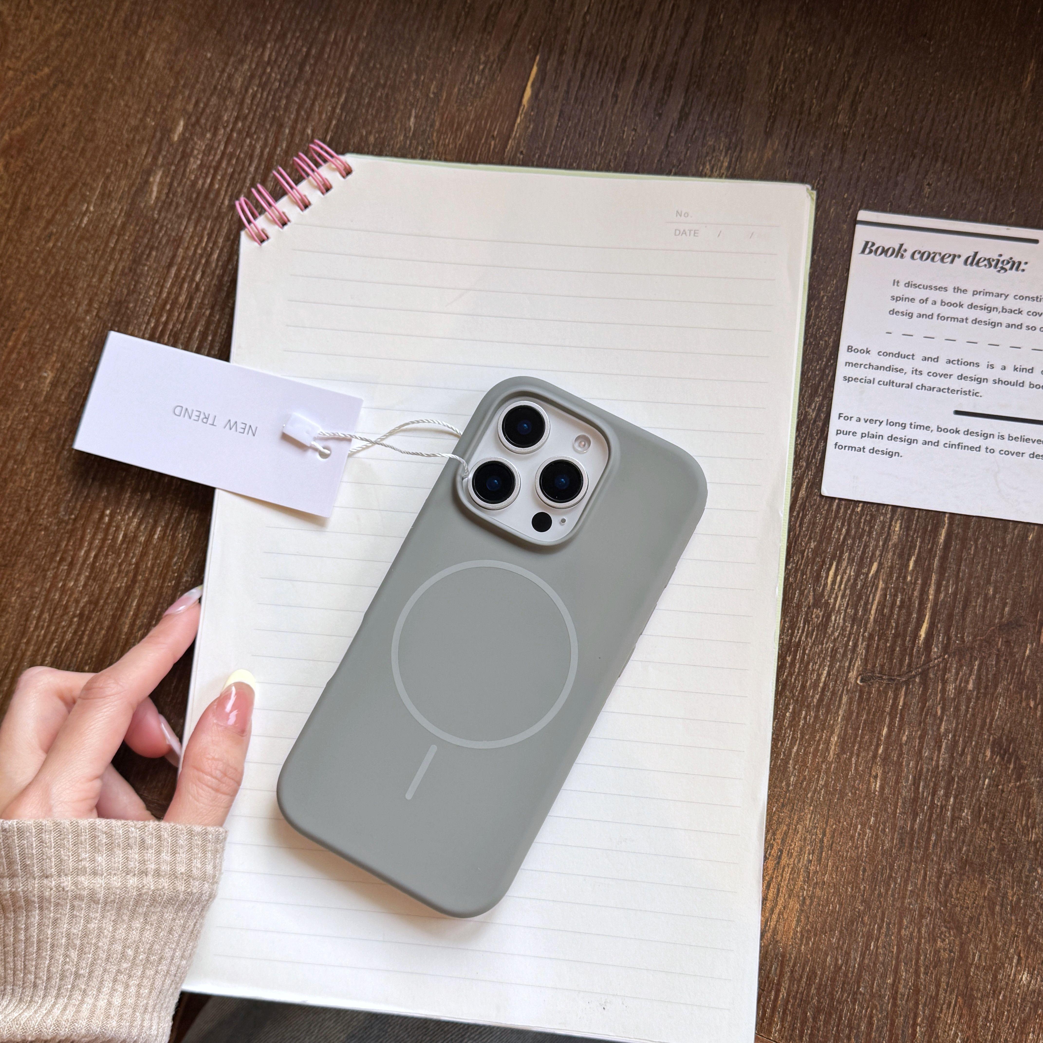 

Чохол для телефону з рідкого силікону для Apple iPhone 16ProMax - Однотонний Magsafe Ударостійкий Креативний Повний захист для iPhone 16/15/14/13/12/11/Plus/Pro/Pro iPhone 16 Pro сірий