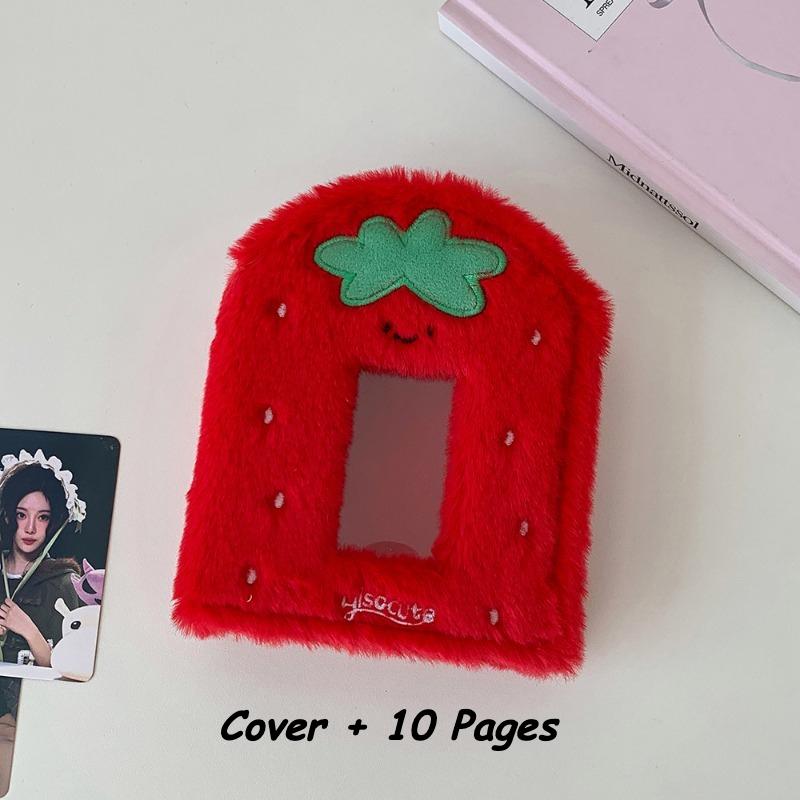 Cartoon Strawberry Photo Album for 3 Inch Kpop Anime Card Plush Kawaii Card Binder Photocard Sleeves Girls Collection Book 2026
