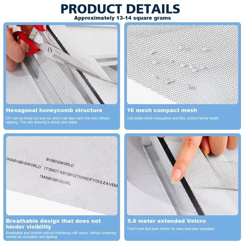 Einfacher Mückenschutz Kein Bohren erforderlich Moskitonetz Fenster Selbstklebend Mückenschutzgitter Heimtextil Garten
