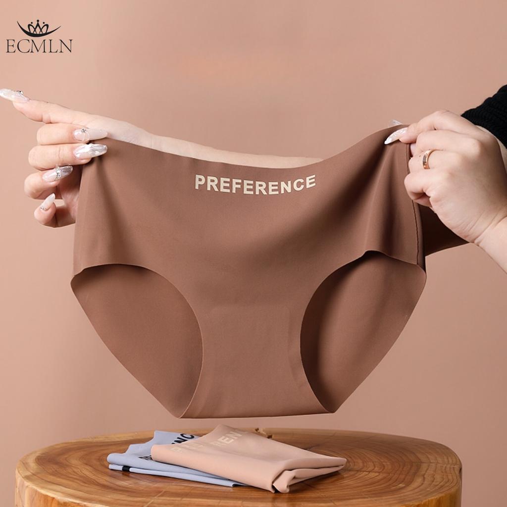 Large Size Women's Maillard Ice Silk Underwear Panties Summer Girls Cotton Crotch Mid-waist High Elastic Womens Underwear Briefs Knickers