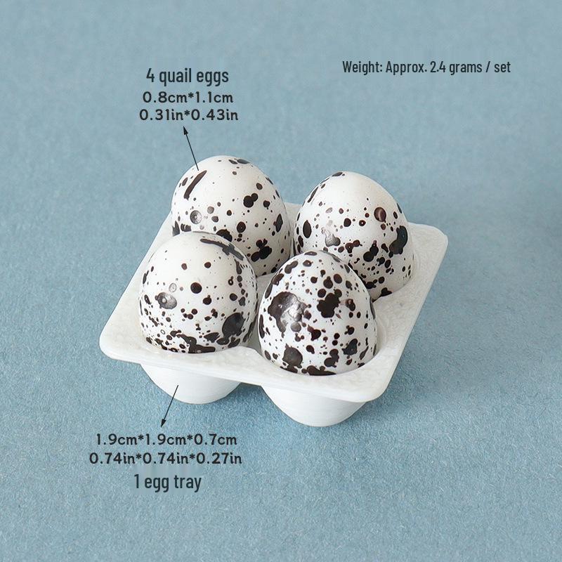 Mini Dollhouse DIY Egg Carton Model with Duck Egg Ornaments and Tray Accessories for Kitchen Scene Decor.