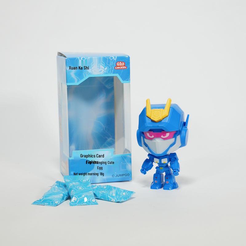 

Боец с флэш-карточками 2: Синяя молния Трансформирующийся робот Конфета-игрушка для детей Flash Blue Lightning