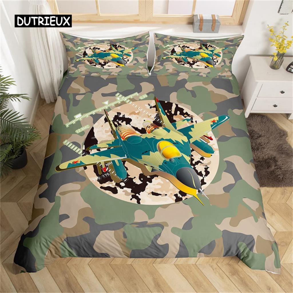 Cartoon Flugzeug Bettbezug Flugzeug Bettwäsche Set Mikrofaser Niedlich Wolke Bettdeckenbezug Einzelkönig für Kinder Jungen Mädchen Geschenk Zimmer