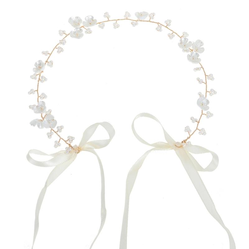 

Elegant Beads Bridal Hair Jewelry Hairband For Women Girls Wedding Ceremonies Special Occasion Floral Headpiece золотий
