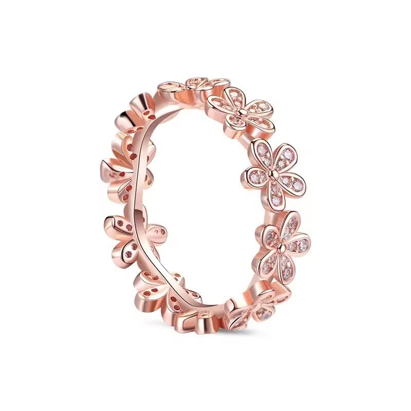 New 925 Silver Sunflower Crown Rings Size 6 7 8 9 Fashion Fine Jewelry For Women Girl Festival Gift