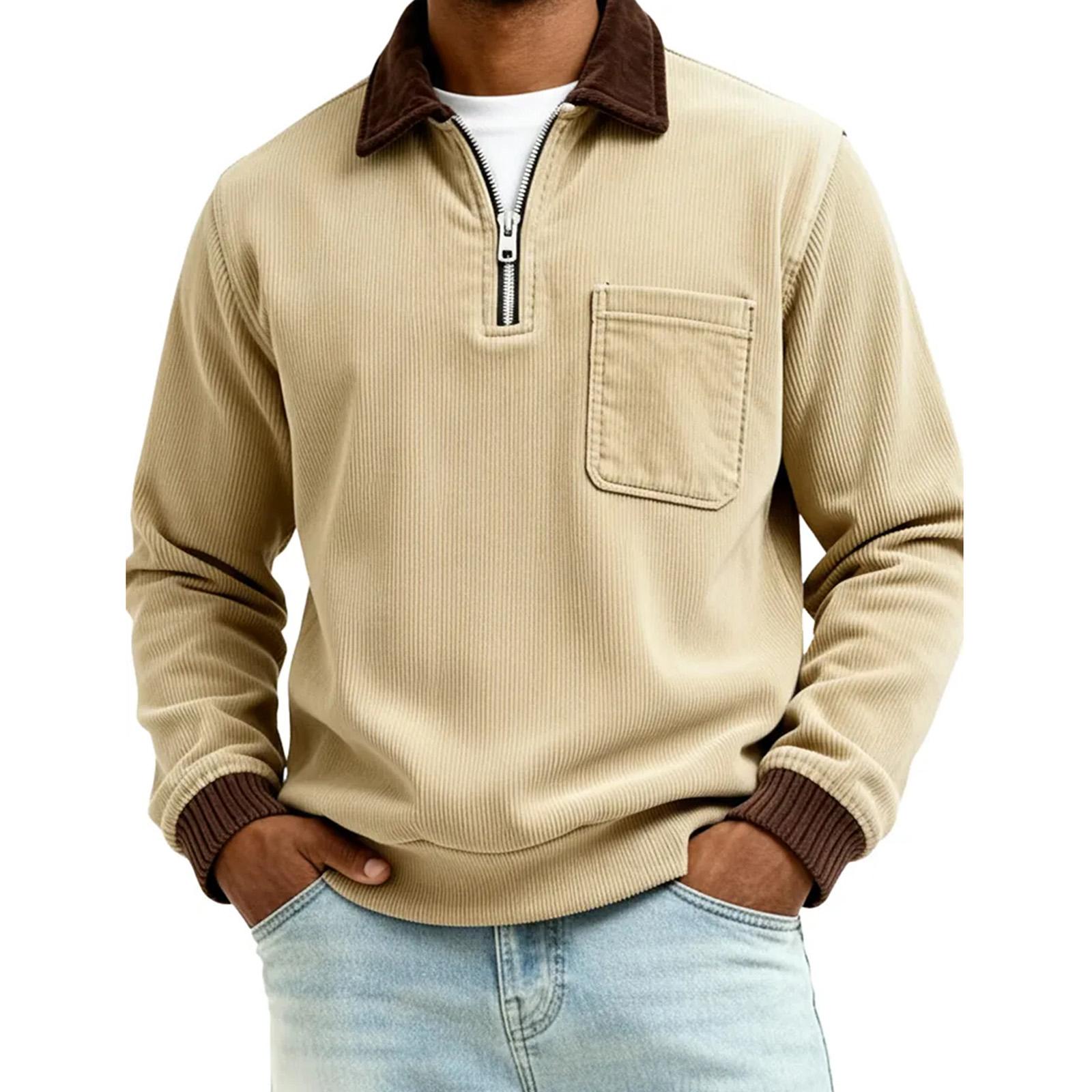 

Men s Casual Zipper Hoodie L хакі