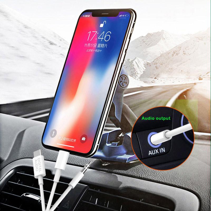 

MH045S Багатофункціональний автомобільний аудіокабель 3-в-1 Type-C/iP/3.5 мм для iPhone 13/Google Pixel 4/Samsung Galaxy S20 Type A