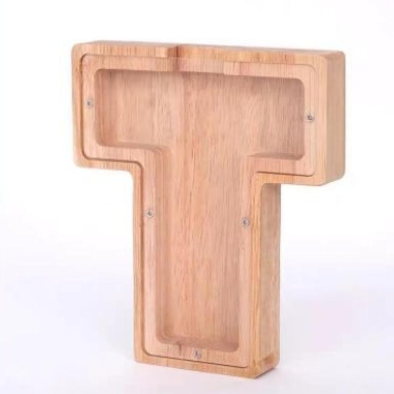 Wooden Letters Piggy Bank DIY Creativity Coin Banknotes Children's Money Box Funny Money Organizer Storage Box Home Decors
