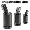 3 Piece Universal Joint-Socket, Impact Swivel Socket Set, 1/4-Inch, 3/8-Inch, 1/2-Inch Drive Set,Electric Wrench Accessories