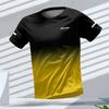Men's T-shirt Outdoor Sports Running T-shirts Letter Gradient Pattern 3D Printing T Shirts Quick Drying Short Sleeve Top