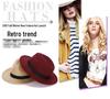 Zhen Yueqi Unisex Korean Style Jazz Fedora Hat, Wool-Blend, Wide Brim, Autumn/Winter.