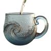 Beach Mug Sea Glass Wave Cup Ocean Themed Coffee Cup Sea Theme Water Tea Cup Coffee Glass Mug for Workplace Travel Bar