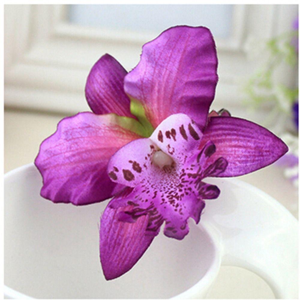 Cloth Satin Hairpin Thai Orchid Flower Hairpin Korean Style Artificial Floral Headdress  Seaside