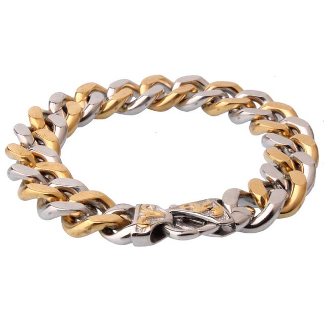 

15mm Wide Women Top Quality Stainless Steel Chain Bracelet for Men Jewelry Fashion Christmas Gift 22cm Length 22CM