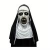 Mask Frightening Nun Costume Synthetic Latex Street Style Horror Accessory Realistic Details Halloween Horror Theme Events