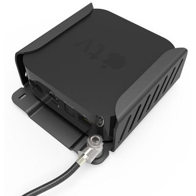 Apple TV Mounting Kit - Protective Bracket - Jet Black - High Quality Aluminum