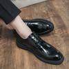 White Oxford Shoes Men's Lace-up Business Leather Shoes British Style Fashion Brogues Shoes Slip On Low-heeled Mens Dress Shoes