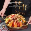 Handle Frying Pan Stainless Steel Paella Pan with Gold Handle Cooking Pot Seafood Rice Pans Non Stick  Skillet Kitchen Cookware