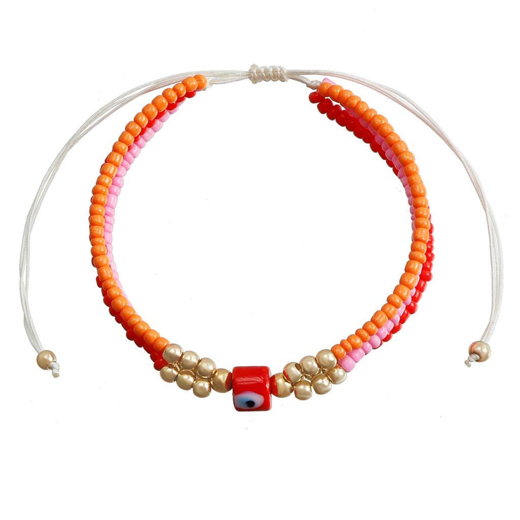 Colored Rice Bead Beaded Woven Bracelet, Temperament Personality Eye Devil's Eye Hand Rope