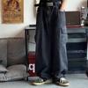 Baggy Jeans Men's Oversize Cargo Korean Black Wide Leg Pants Streetwear Hip Hop Harajuku Male Fashion Straight Denim Pants