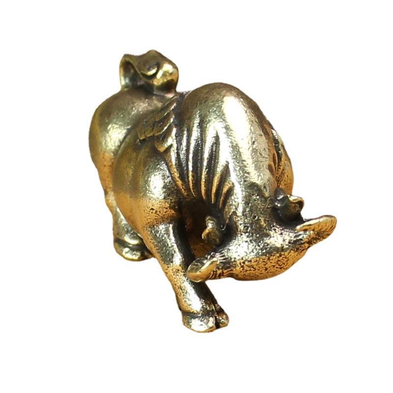 Pure Copper Copper Cow Ornament Pure Copper Bull Sky Copper Ware Home Decoration Living Room Desk Animal Brass Crafts