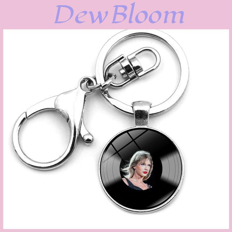 Elegante Taylor Swift Vinyl Plaat Sleutelhanger Creatief Cadeau Zinklegering Modern Eenvoudig Ontwerp