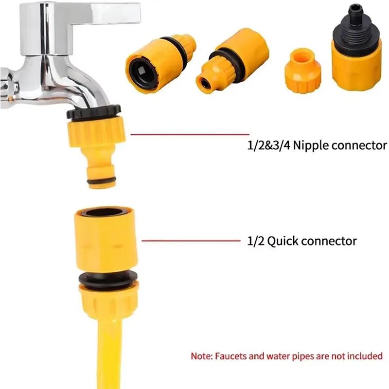 Connettore Rapido per Tubo da Giardino 3/4 e 1/2 Pollice Filettatura per Rubinetto da Giardino Adattatore per Rubinetto per Irrigazione del Giardino