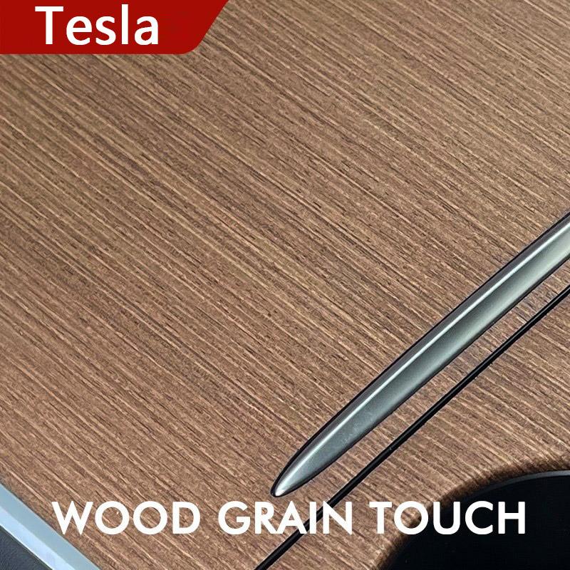 Tesla Auto Zentrale Bedienfeld Schützende Holzmaserung Modell 3 Y Zubehör Carbon Faser ABS Patch Drei Auto Innen