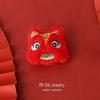Festive Red New Year Plush Lion Dance Koi and Lantern Ornament Set
