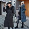 2025 New Winter Plus-size Clothes, Long Over-lacquered Cotton Clothes, Slimming and Thickening, Removable Liners