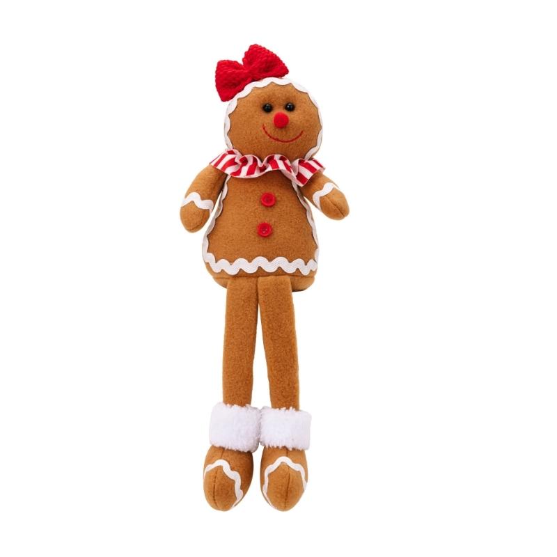 Gingerbreads Man Ornament with Dangling Legs Handmade Window Display Adorment Christmas Tree and Home Decoration