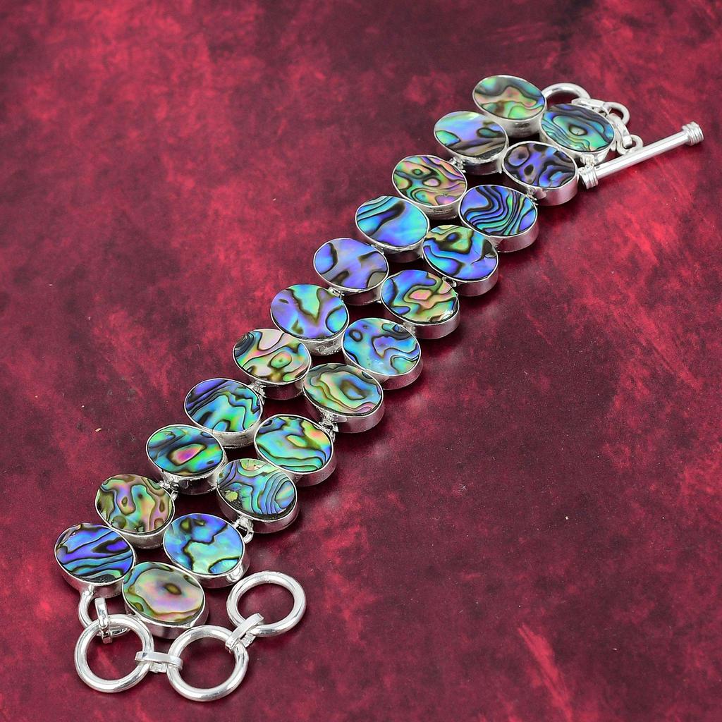 Abalone Shell  925 Solid Sterling Silver Jewelry, Handmade Beautiful Bracelet For Wedding Gift