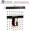 Black Square Pegboard Hook & Tool Holder Shelf - Metal Storage Rack & Accessory Display