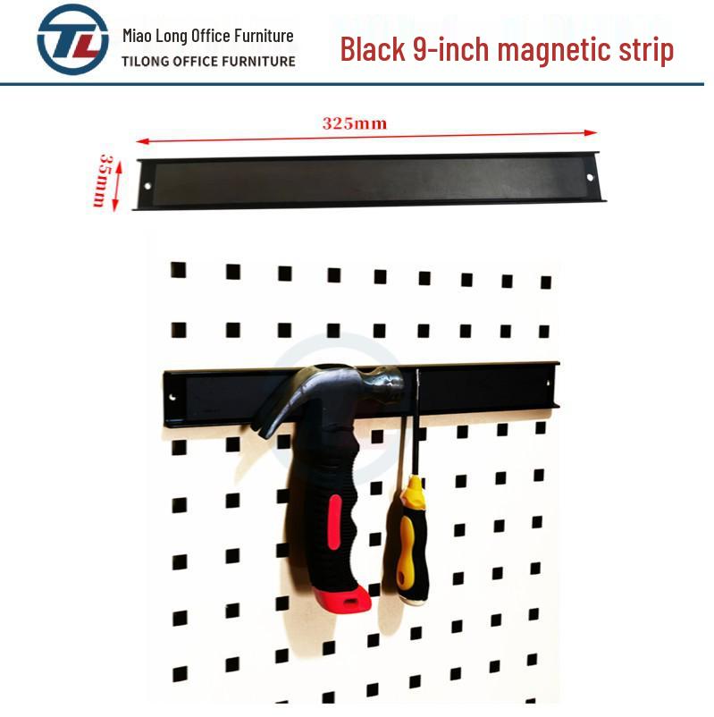 Black Square Pegboard Hook & Tool Holder Shelf - Metal Storage Rack & Accessory Display
